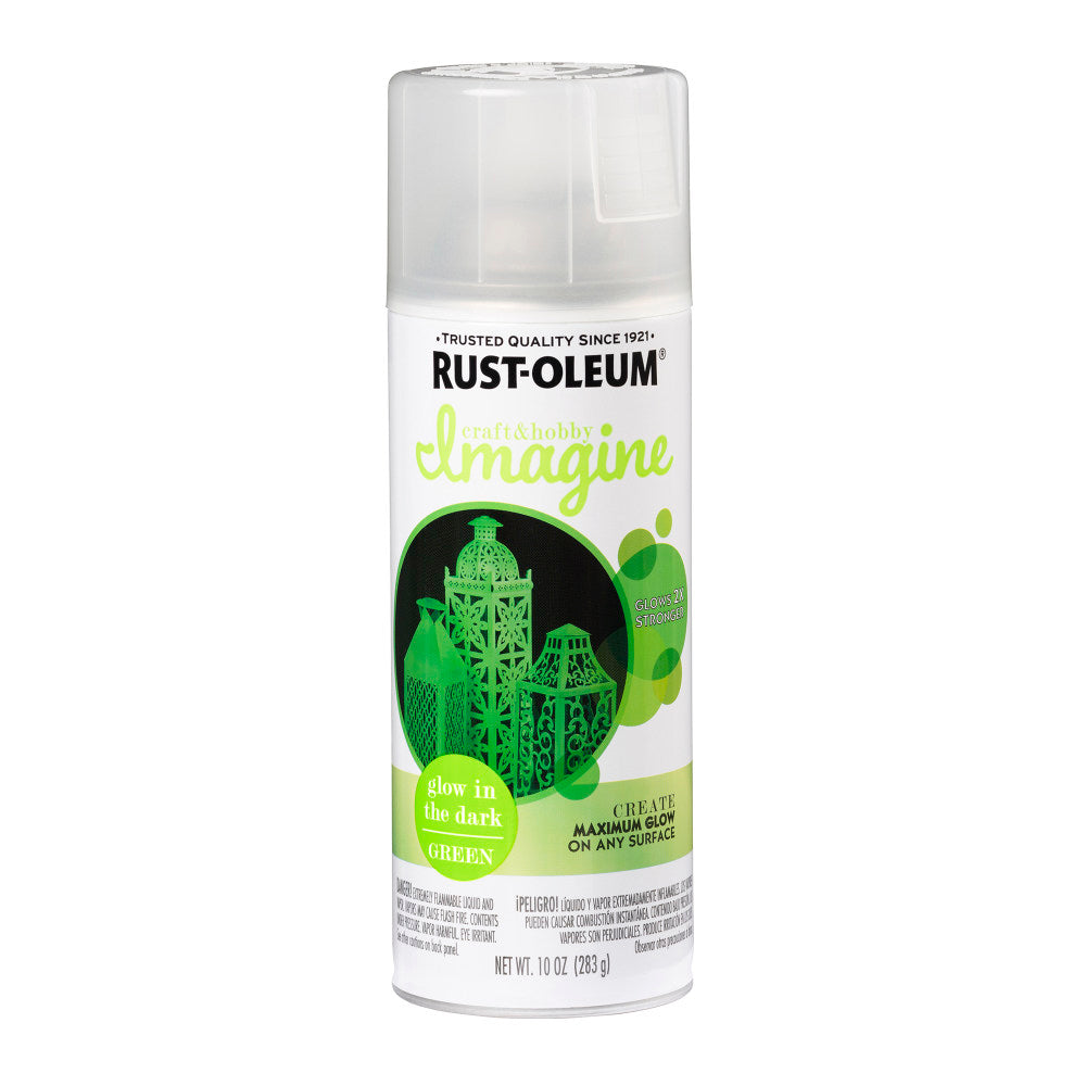 Rust-Oleum Imagine Craft and Hobby Spray Paint, 10 Oz, Glow in the Dark Green, Pack Of 4 Cans