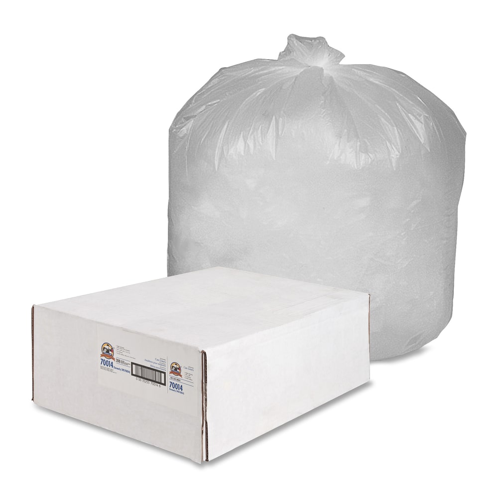 Genuine Joe Economy High-Density Can Liners, 55-60 Gallon, Translucent, Carton Of 200