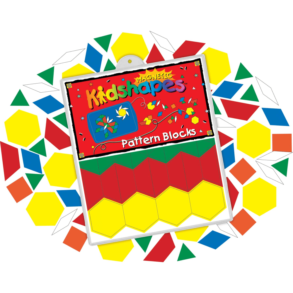 Barker Creek Magnets, Magnetic Kidshapes, Pattern Blocks, Grades Pre-K+, Pack Of 108