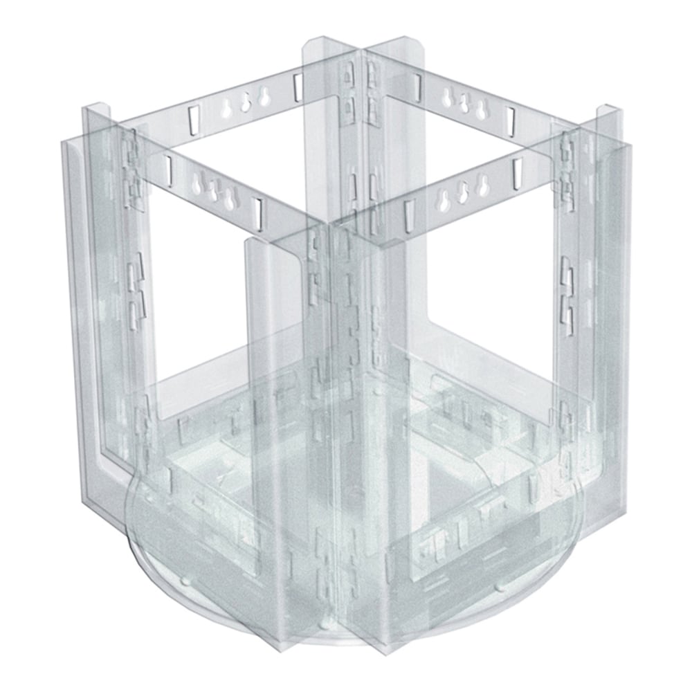 Azar Displays 4-Pocket Acrylic Revolving Bifold Brochure Holder, 9inH x 9-1/2inW x 9-1/2inD, Clear