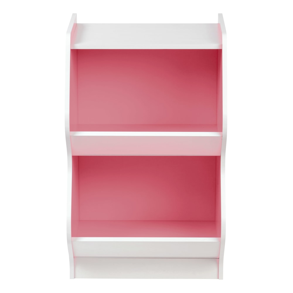 IRIS 27inH 2-Tier Bookshelf With Footboard, White/Pink