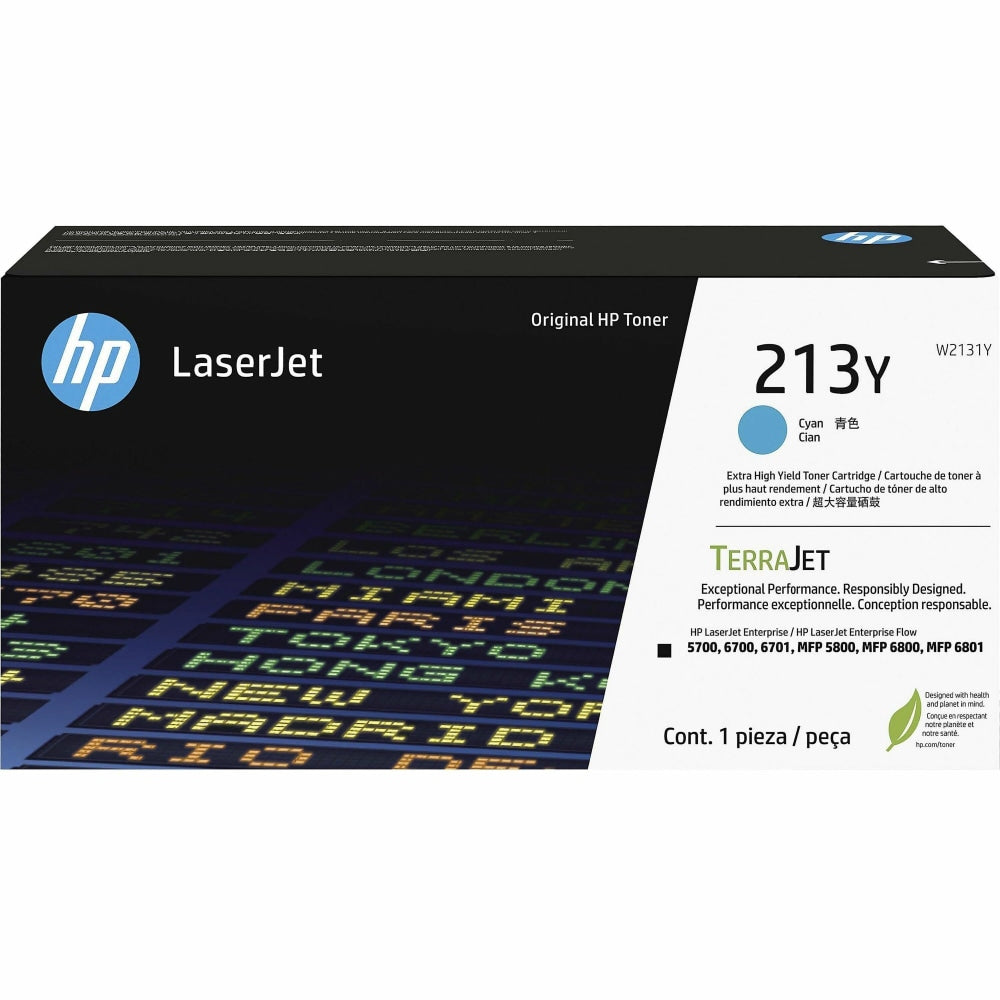 HP 213Y Cyan Extra-High Yield LaserJet Toner Cartridge, W2131Y