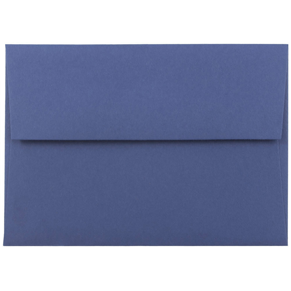 JAM Paper Stationery Set, 5 1/4in x 7 1/4in, Set Of 25 White Cards And 25 Presidential Blue Envelopes