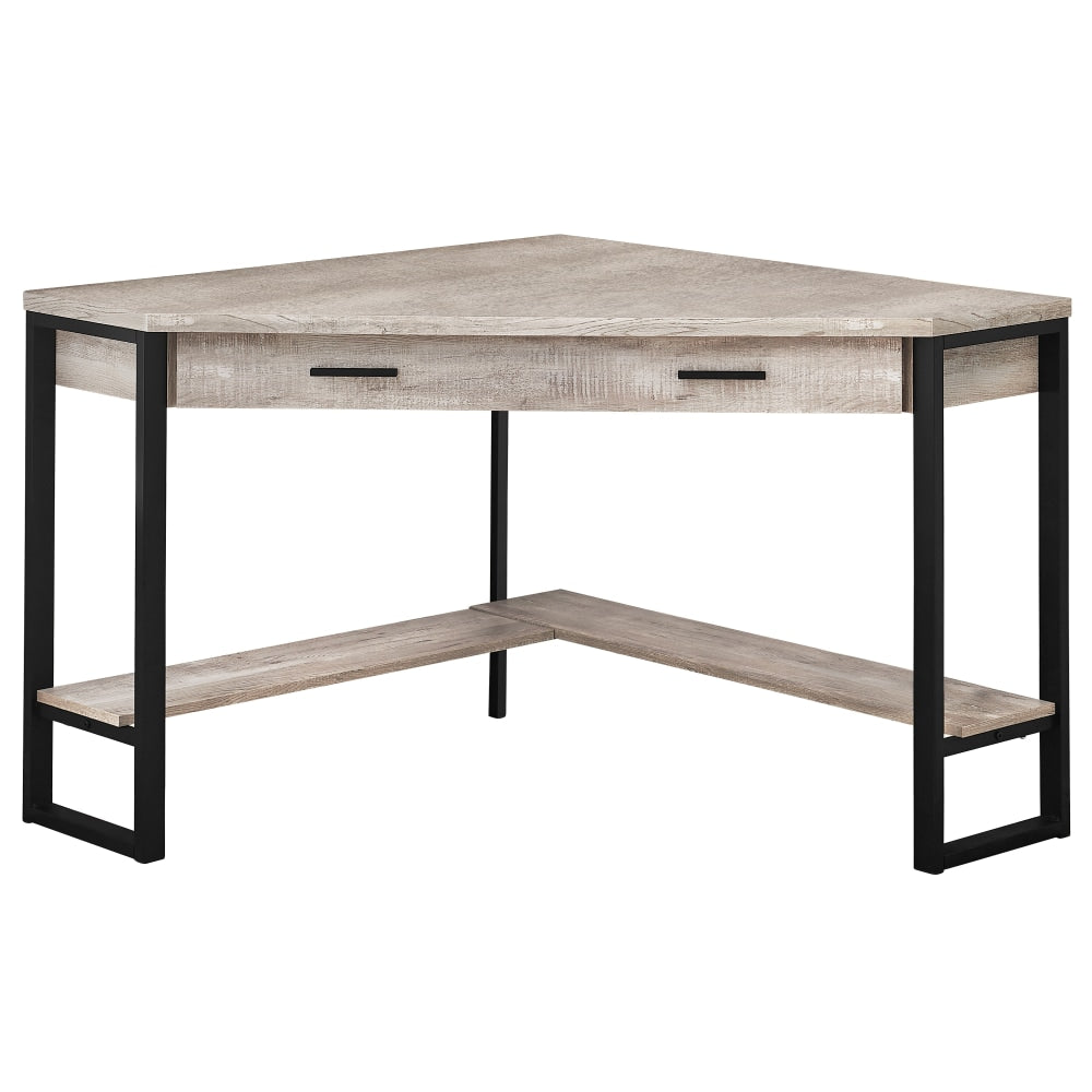 Monarch Specialties Jordan 42inW Corner Computer Desk, Taupe/Black