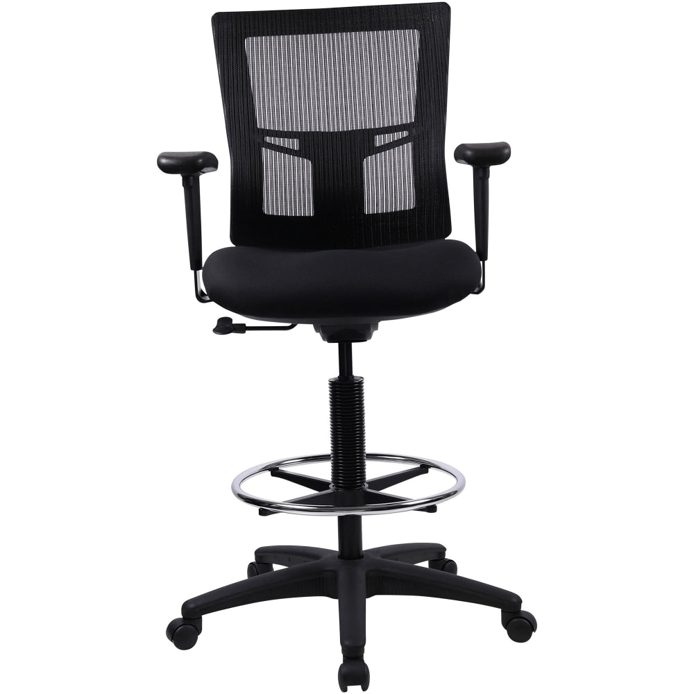 Lorell Breathable Mesh/Fabric Drafting Stool, Black