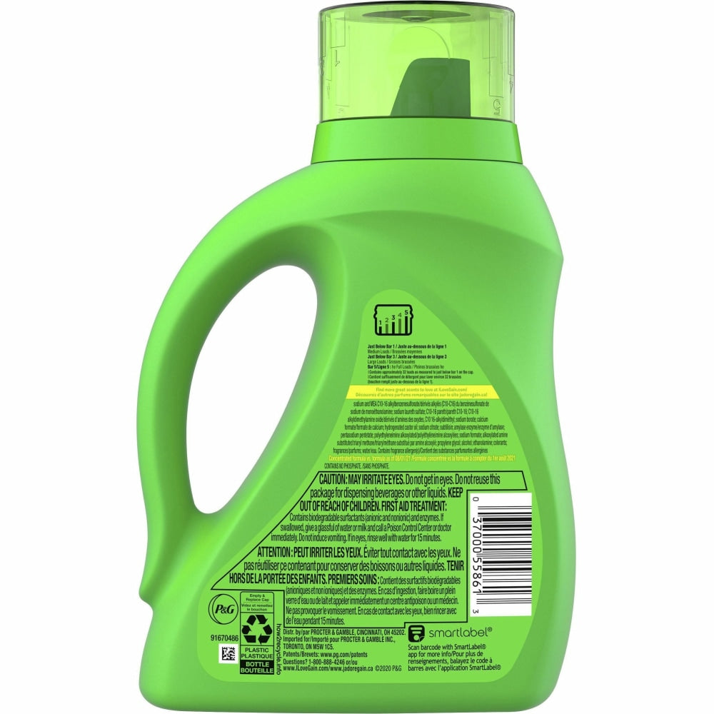 Gain Detergent With Aroma Boost - 46 fl oz (1.4 quart) - Original Scent - 1 Bottle - Green