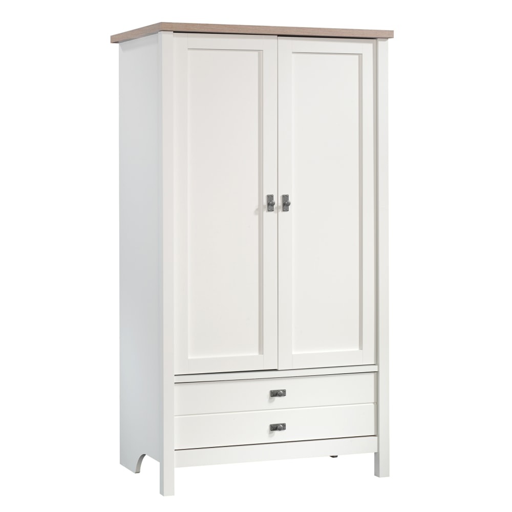 Sauder Cottage Road Storage Armoire, 1 Adjustable And 1 Fixed Shelf, Soft White