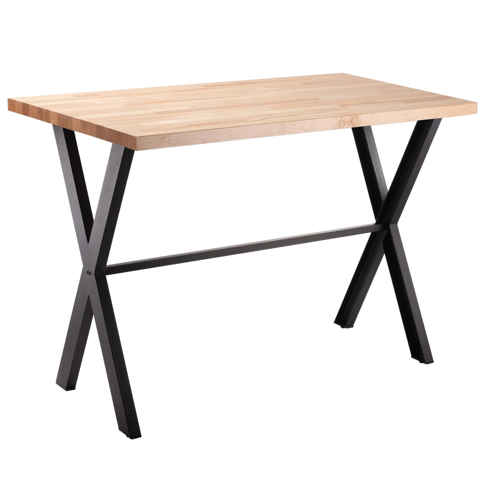 National Public Seating Collaborator Table, 42inH x 30inW x 72inD, Butcherblock Top