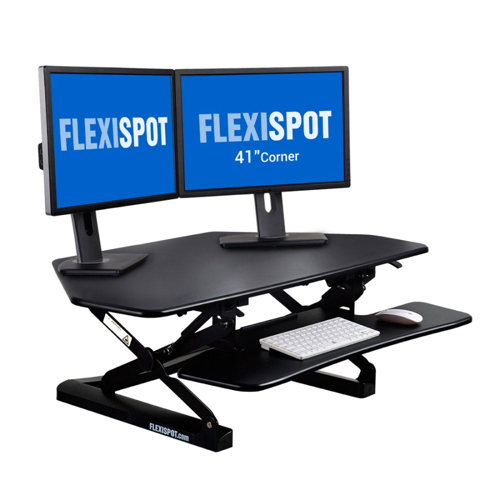 FlexiSpot Height-Adjustable Standing Desk Riser for Corner Desk, 41inW, Black