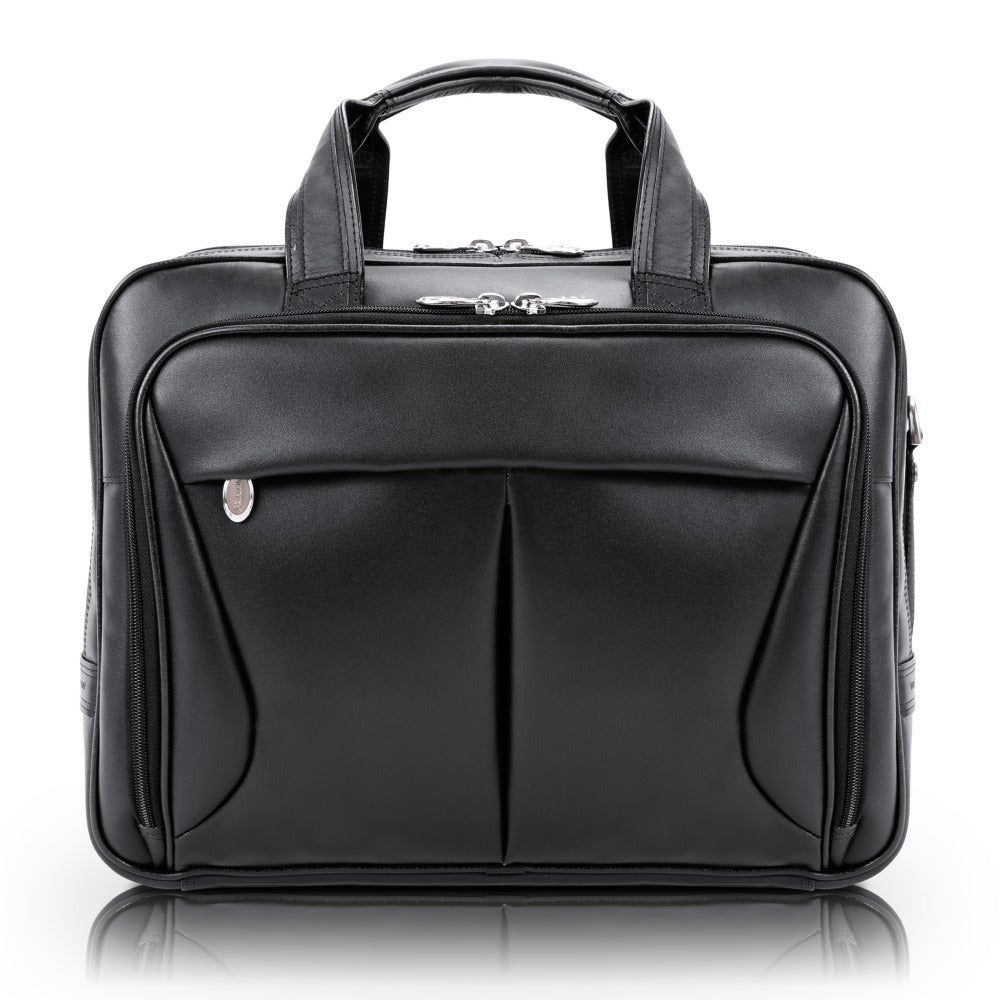 McKlein Pearson Leather Briefcase, Black