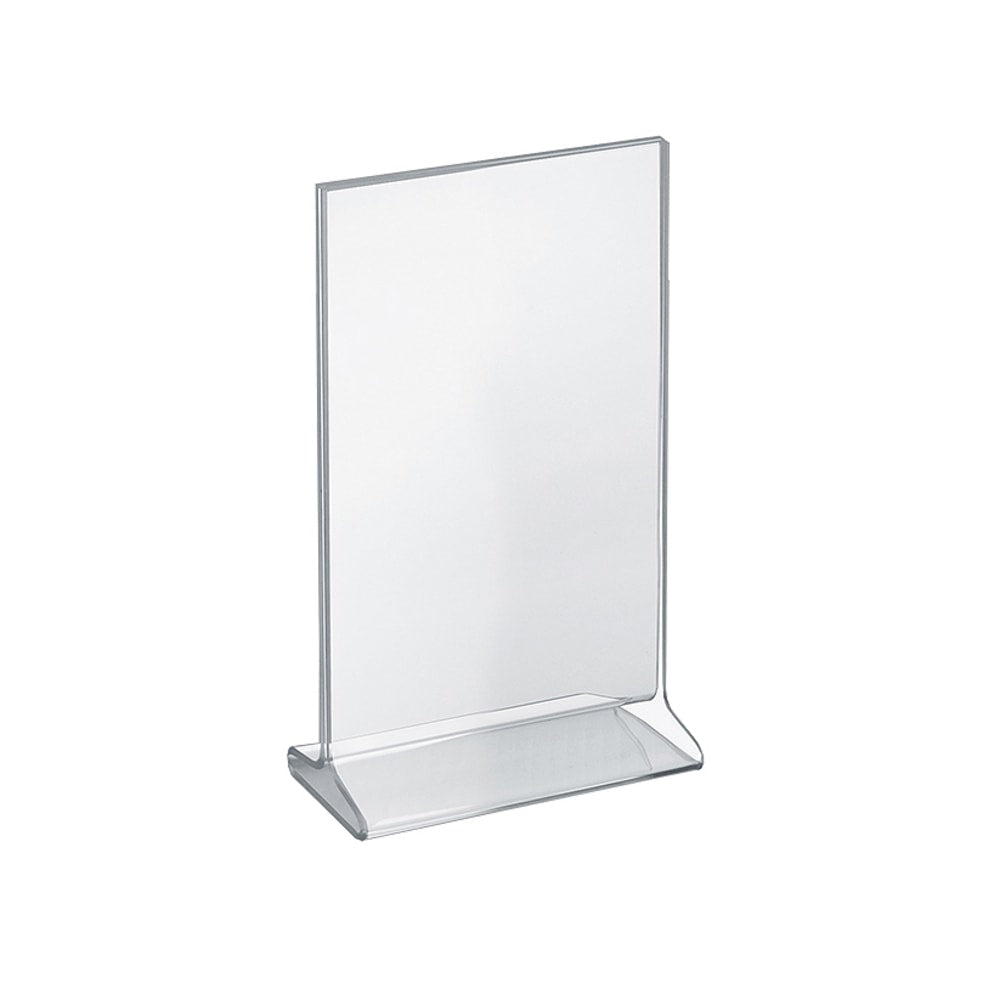 Azar Displays Acrylic Vertical 2-Sided Sign Holders, 11inH x 7inW x 3inD, Clear, Pack Of 10 Holders