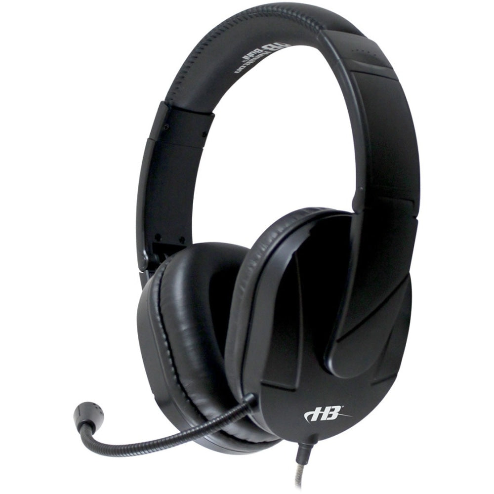 Hamilton Buhl MACH-2 Deluxe-Sized Multimedia Headset With Steel-Reinforced Gooseneck Mic - Stereo - USB Type A - Wired - 32 Ohm - 50 Hz - 20 kHz - Over-the-head - Binaural - Ear-cup - 5 ft Cable - Omni-directional, Noise Cancelling Microphone - Black