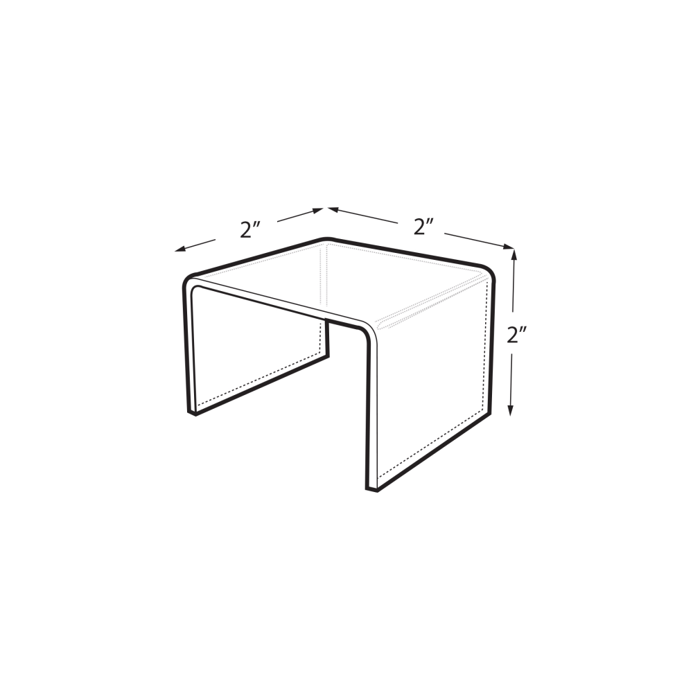 Azar Displays Acrylic Riser Displays, 2inH x 2inW x 2inD, Clear, Pack Of 4 Risers