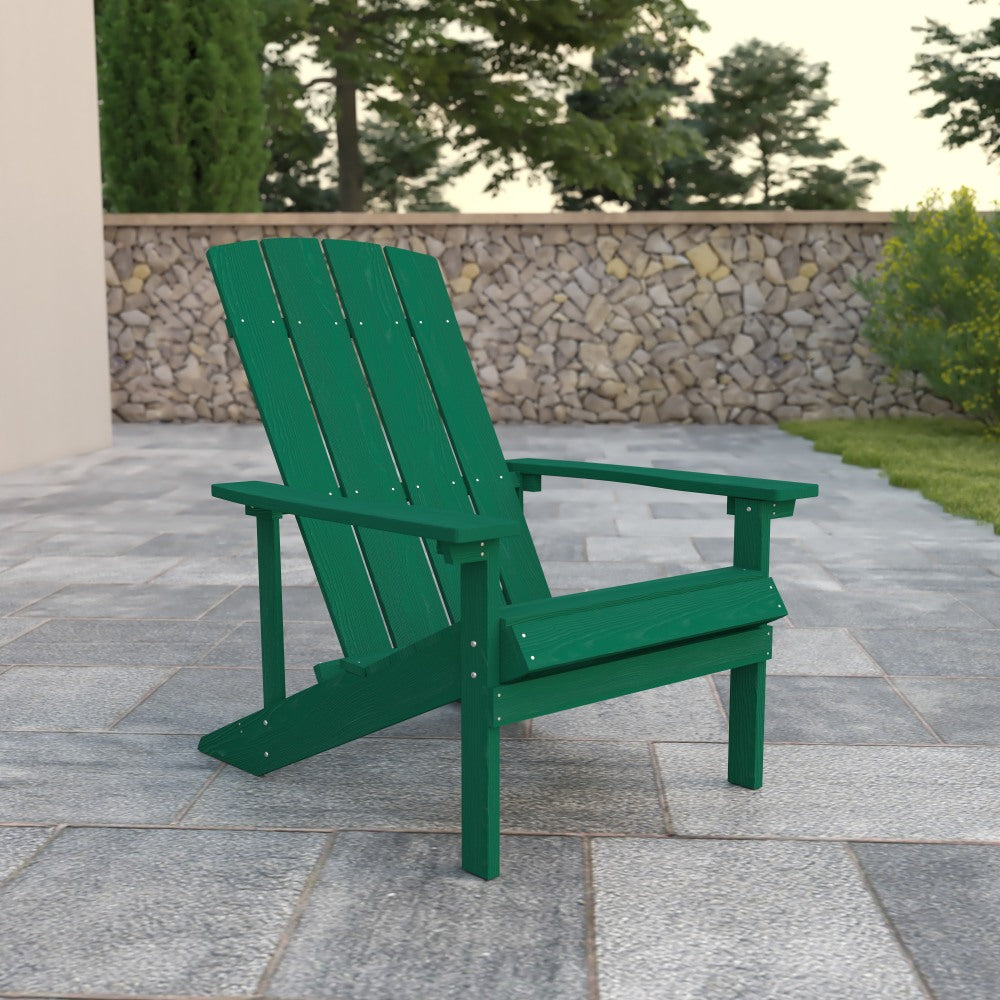 Flash Furniture Charlestown All-Weather Adirondack Chair, Green