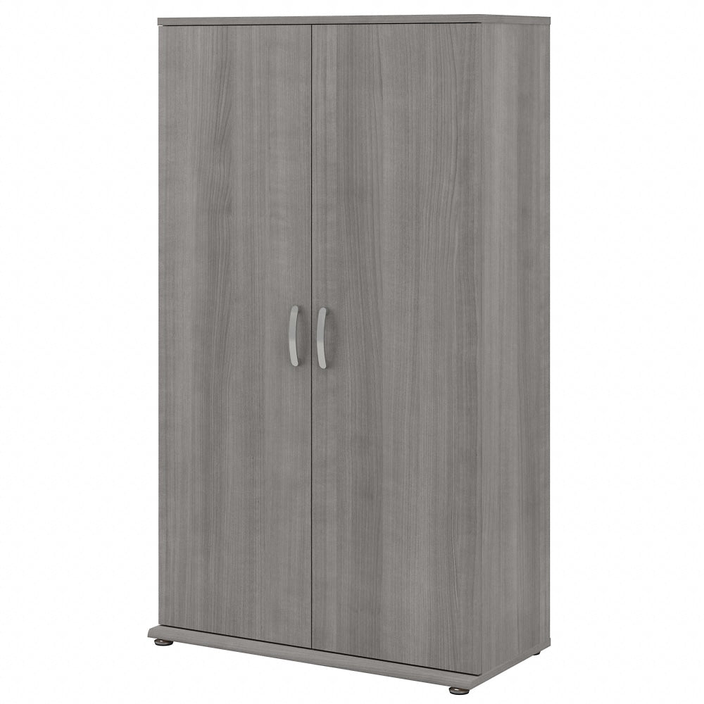 Bush Business Furniture Universal Tall Storage Cabinet With Doors And Shelves, Platinum Gray, Standard Delivery