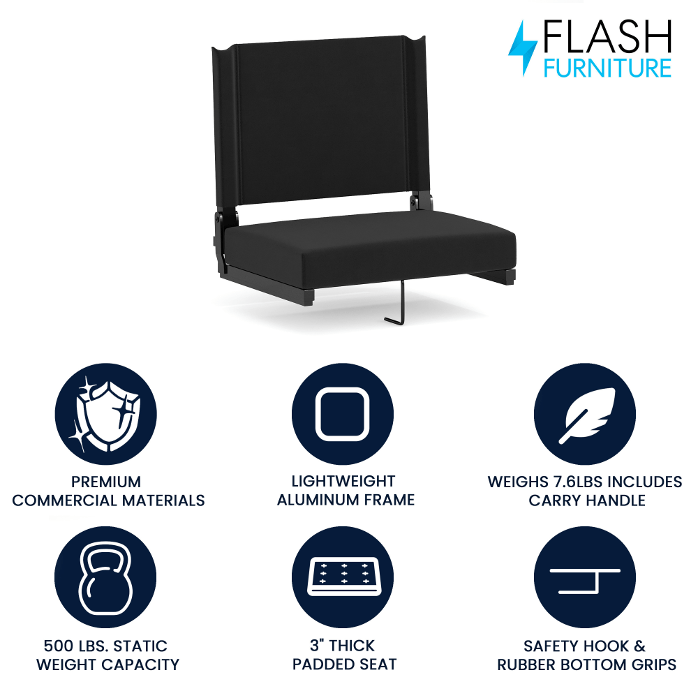 Flash Furniture Grandstand Comfort Seat, Black