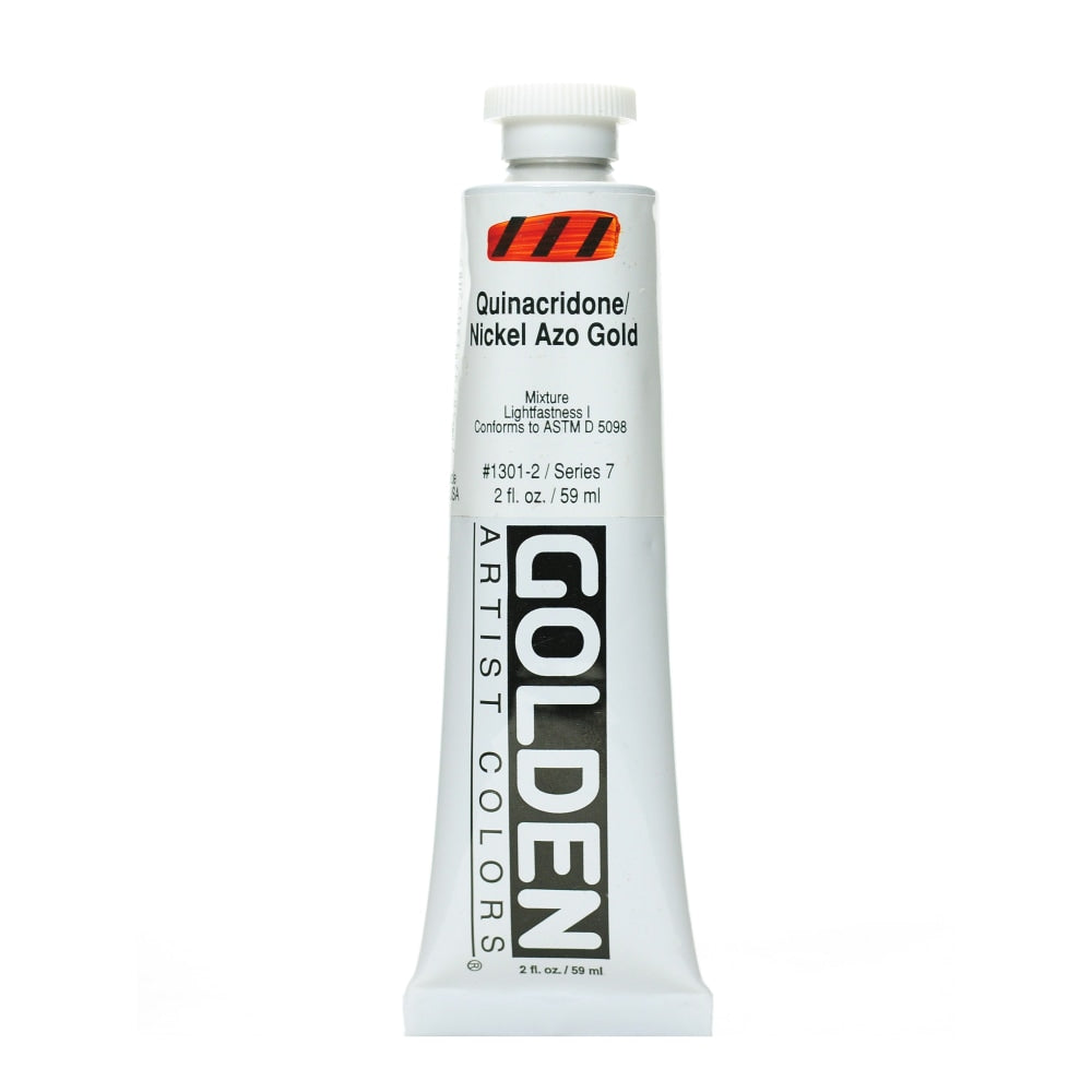 Golden Heavy Body Acrylic Paint, 2 Oz, Quinacridone Nickel Azo Gold