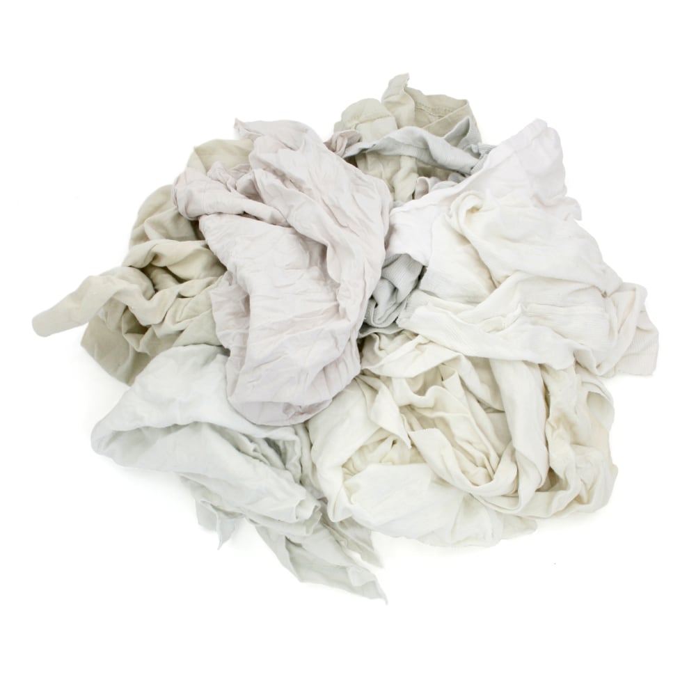 Hospeco Reclaimed Rags, 10-1/2inH x 20-5/16inD, White, Pack Of 25 Rags