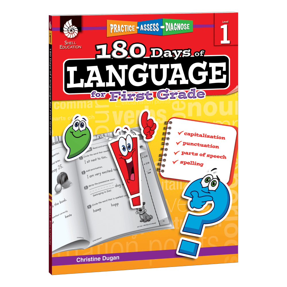 Shell Education 180 Days Of Language Workbook, Grade 1