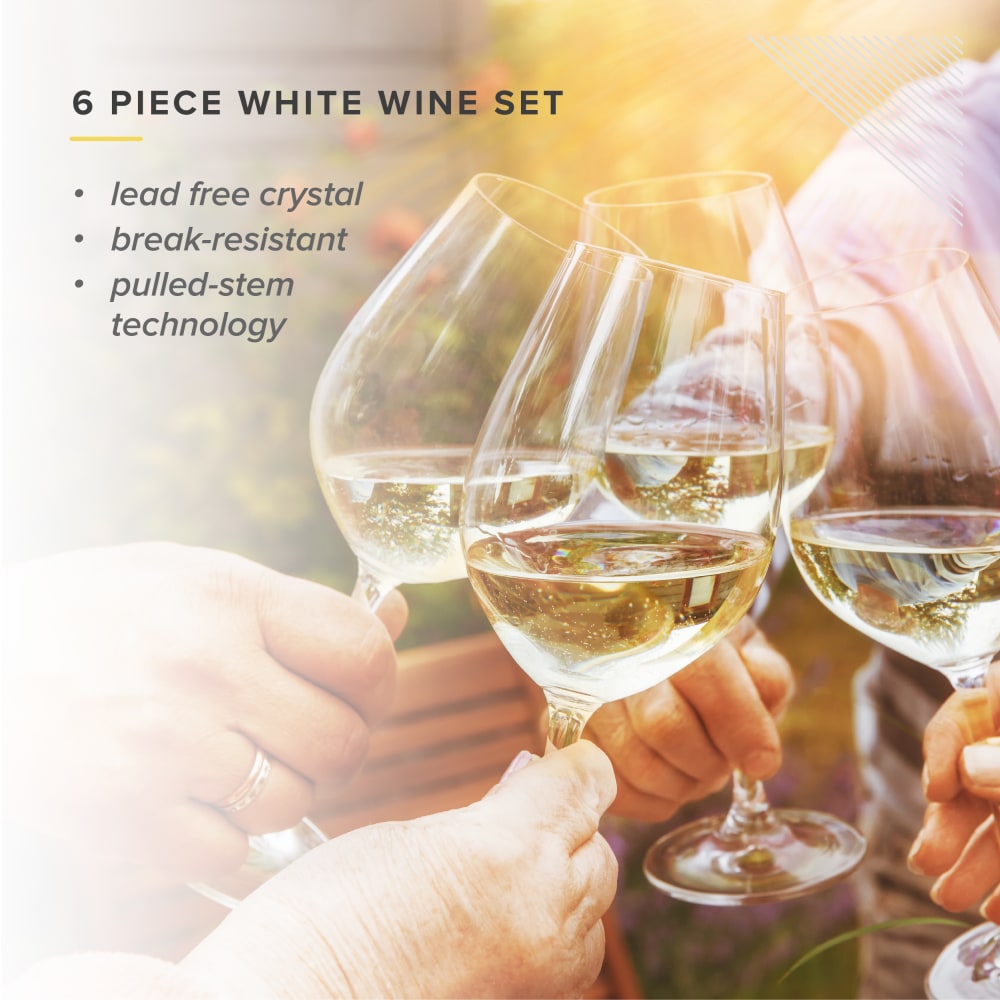 Table 12 White Wine Glasses, 14.5 Oz, Clear, Set Of 6 Glasses