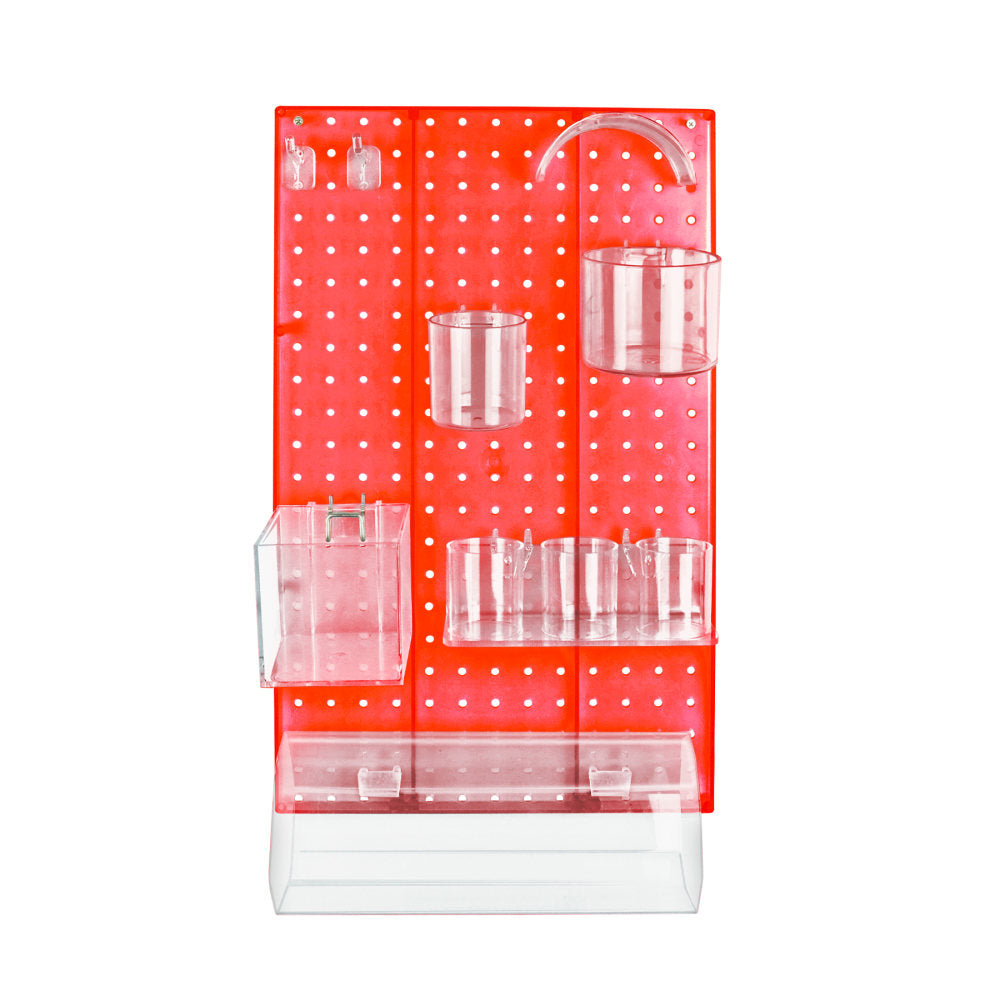 Azar Displays 10-Piece Pegboard Organizer Kit, Red