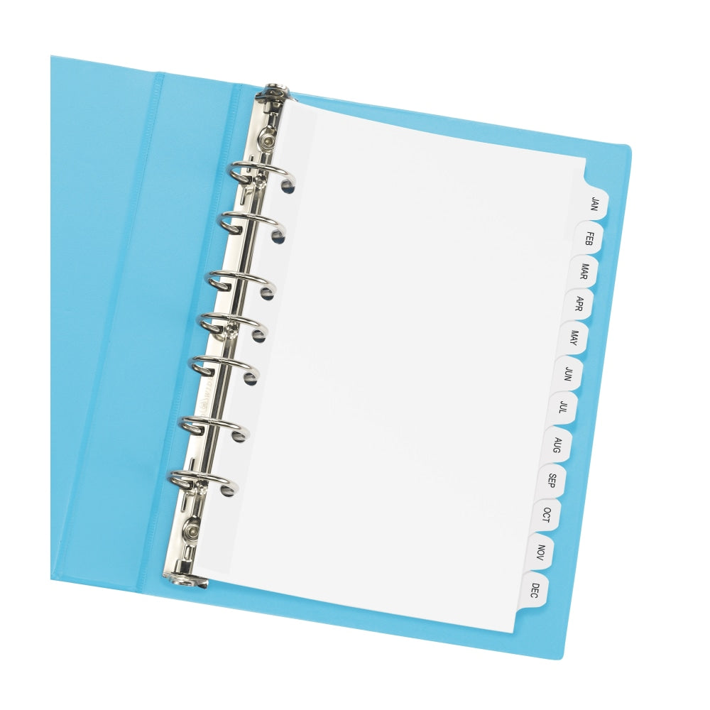 Avery Mini Preprinted Dividers, 5-1/2in x 8-1/2in, 12-Tab (Jan.-Dec.), White, 1 Set