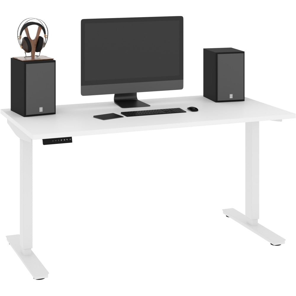 Bestar Universel Electric 60inW Standing Desk, Electric, White