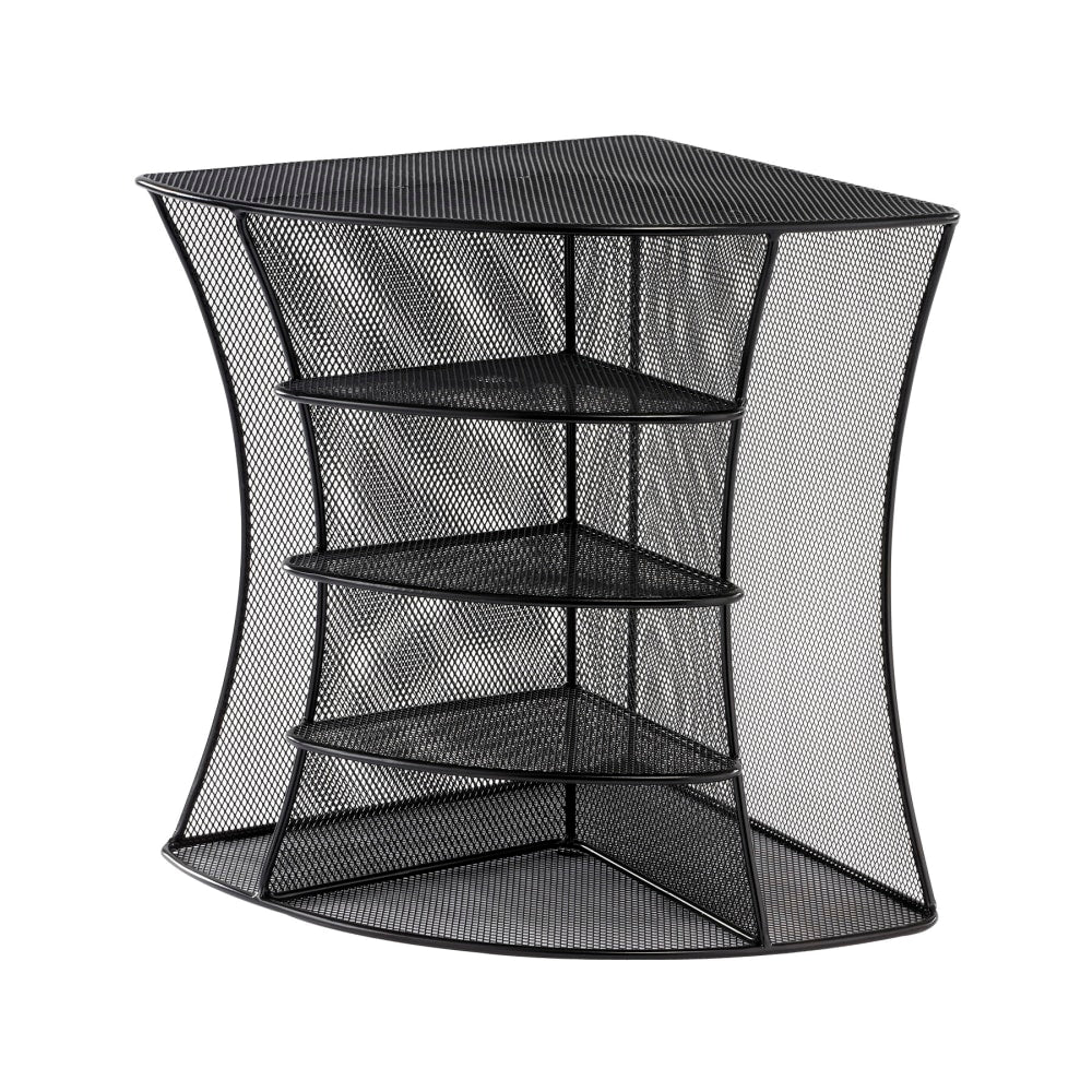 Onyx Mesh Corner Organizer, Six Sections, 15 x 11 x 13, Black