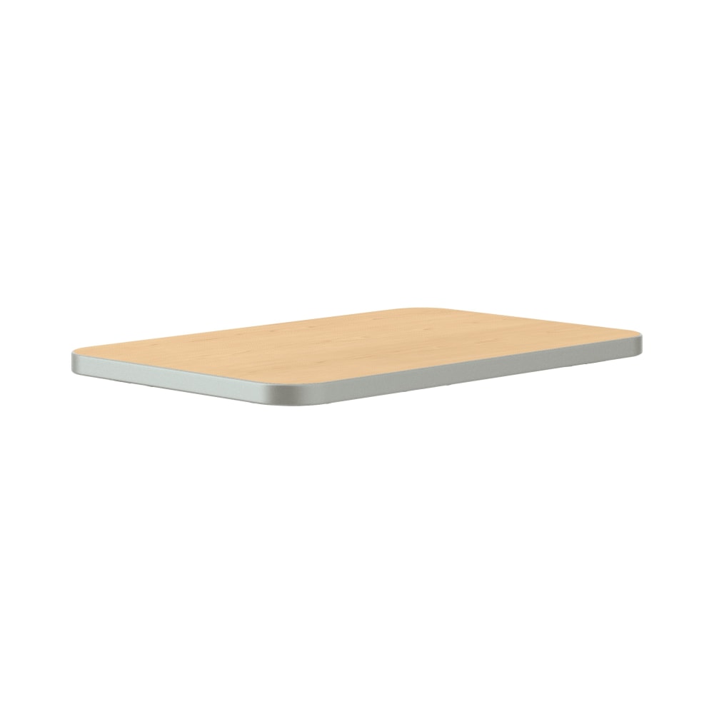 HON Build Rectangle Table Top, 20in x 31in, Natural Maple/Platinum Edge