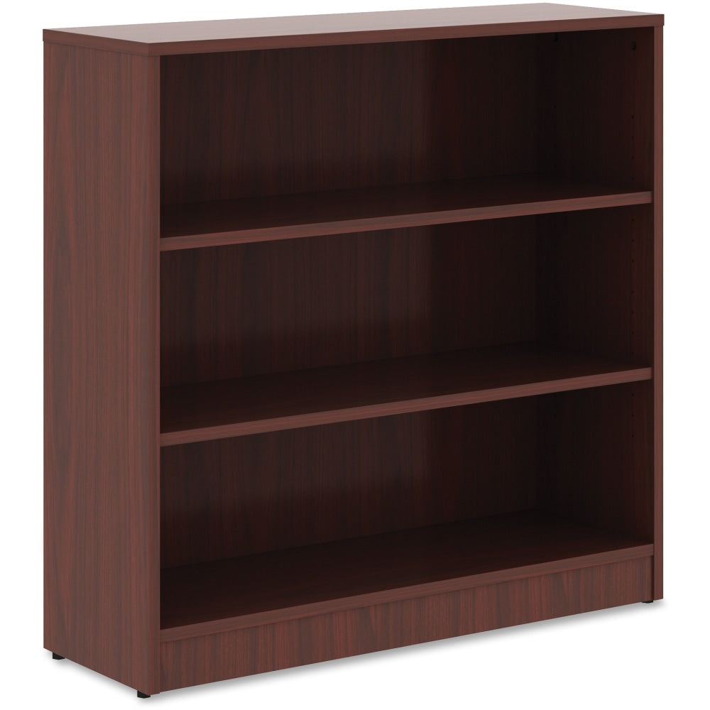 Lorell 36inH 3-Shelf Bookcase, Mahogany