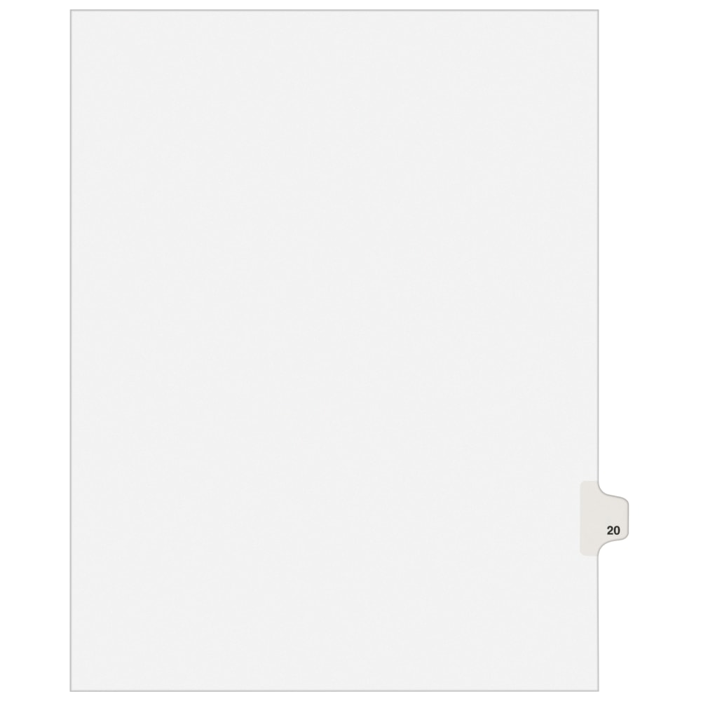 Avery Individual Legal Dividers Avery Style, Letter Size, Side Tab #20, White Dividers/White Tabs