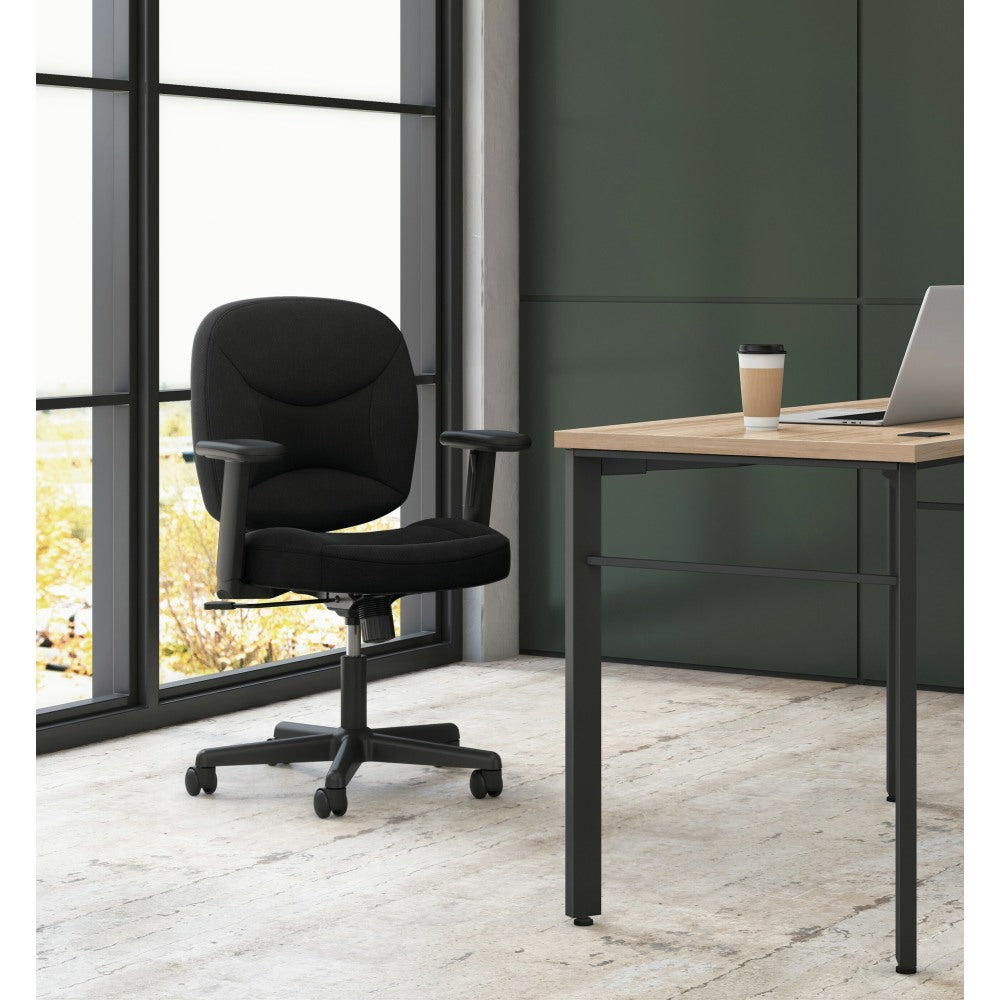 HON Basyx ValuTask Low-Back Task Chair, Black