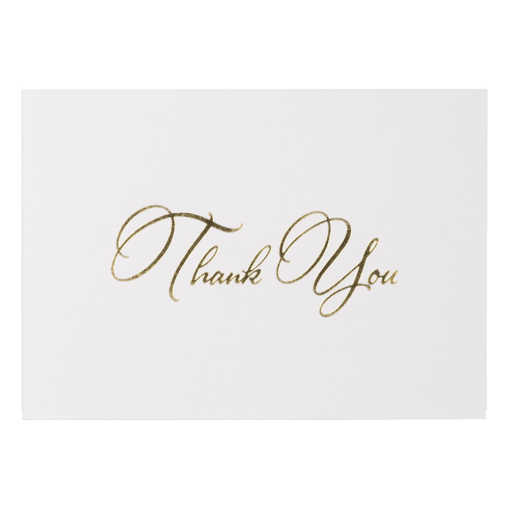 JAM Paper Thank You Card Set, Gold Stardream with Gold Script, Set Of 25 Cards And 25 Envelopes