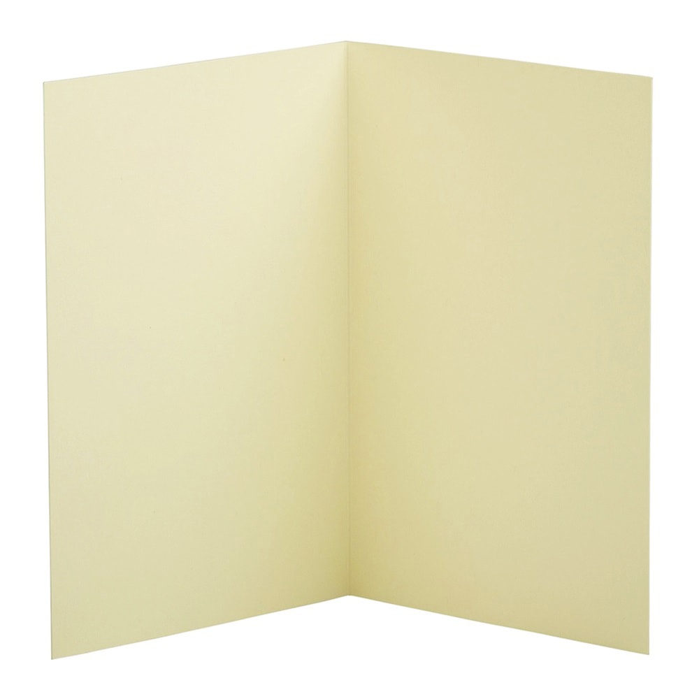 JAM Paper Blank Cards, 3 1/2in x 4 7/8in, Fold-Over, Ivory Linen, Pack Of 100