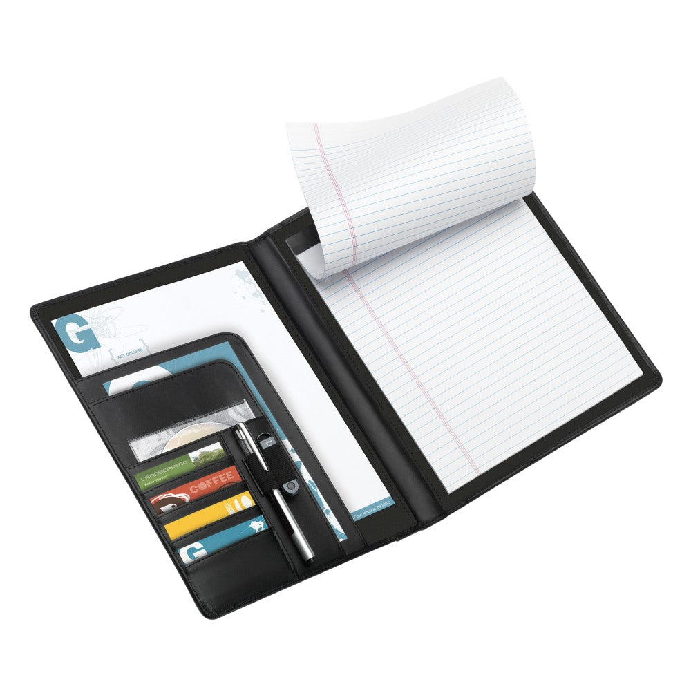 Office Depot Brand Padfolio With Flap Pockets, Black