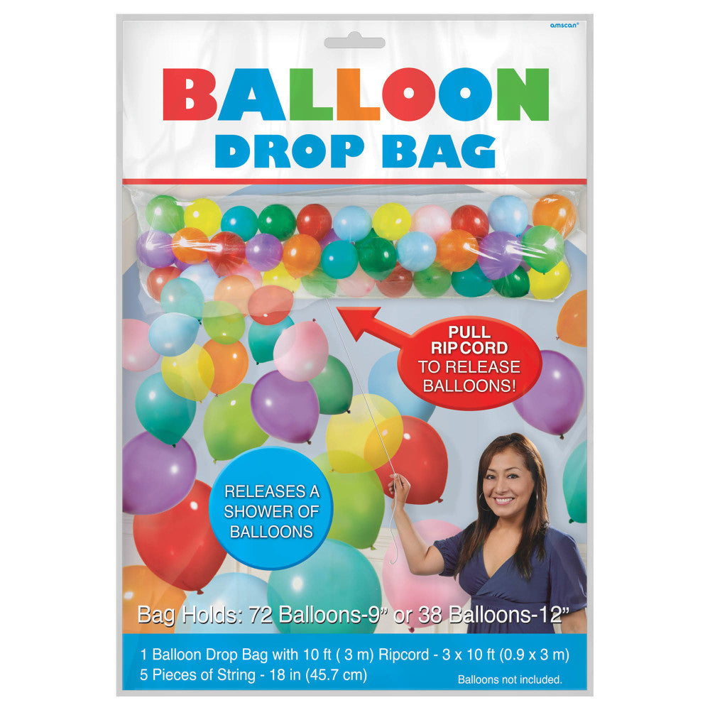 Amscan Balloon Drop Bag, 80in x 36in, White