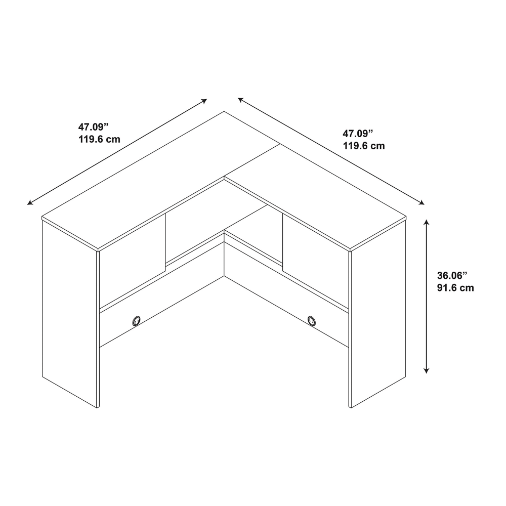 Bush Business Furniture Components Elite Corner Desk Hutch, Hansen Cherry, Standard Delivery