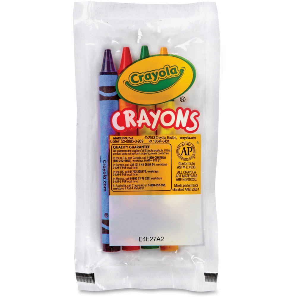 Crayola Cello Crayons, Assorted Colors, 4 Crayons Per Pack, Carton Of 360 Packs