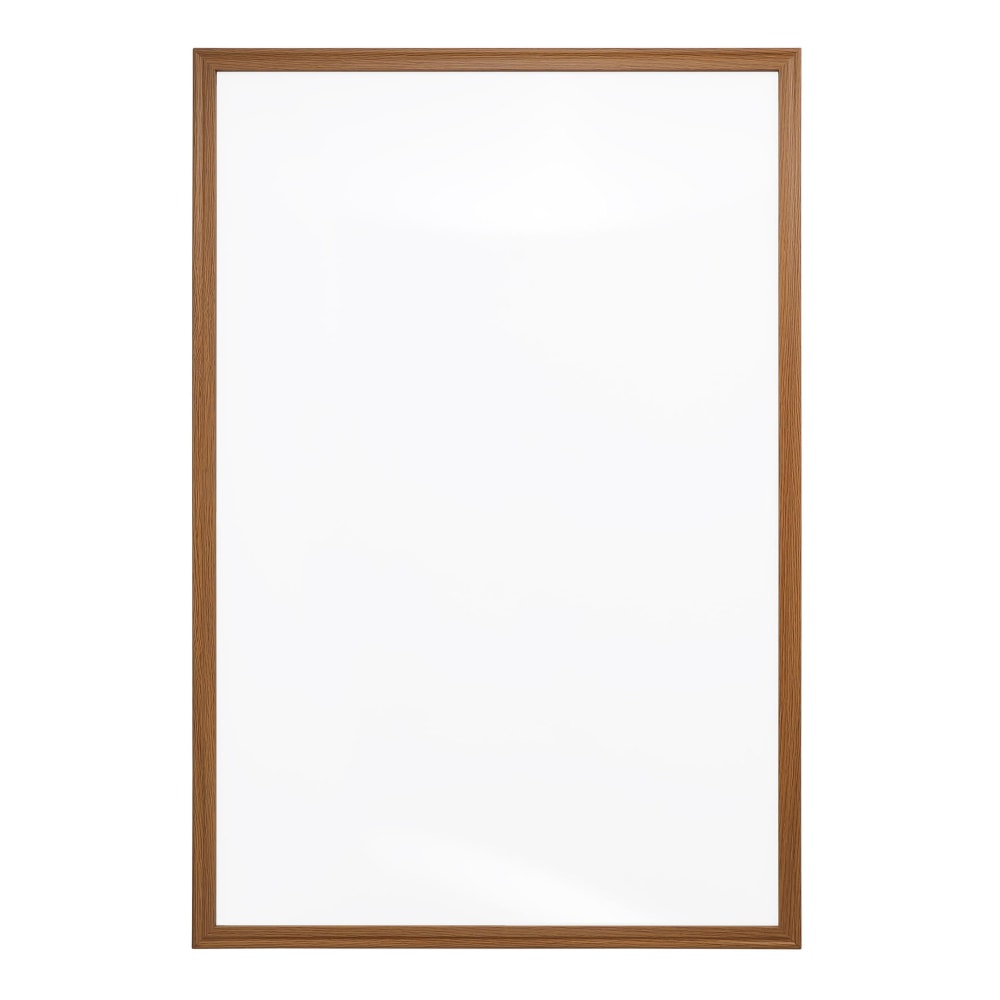 Office Depot Brand Non-Magnetic Melamine Dry-Erase Whiteboard, 24in x 36in, Wood Frame With Oak Finish