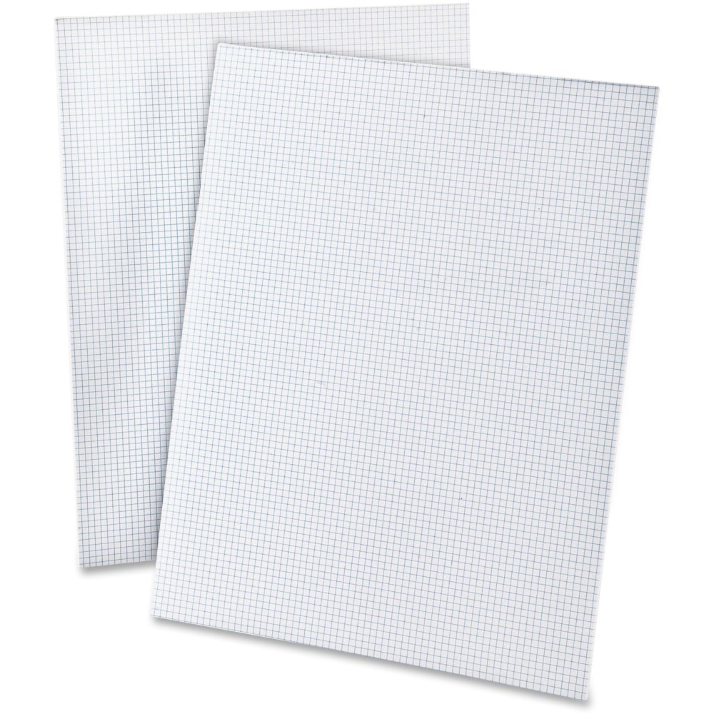 TOPS Quadrille Pads With Heavyweight Paper, 8 x 8 Squares/Inch, 50 Sheets, White