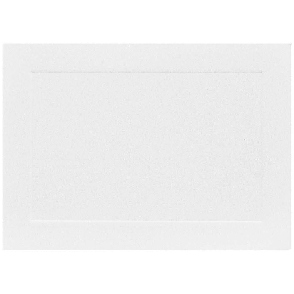 JAM Paper Blank Cards, 3 1/2in x 4 7/8in, With Panel Border, White, Pack Of 100