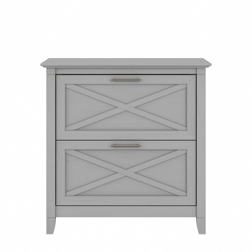 Bush Furniture Key West 30inW x 19-7/8inD Lateral 2-Drawer File Cabinet, Cape Cod Gray, Standard Delivery