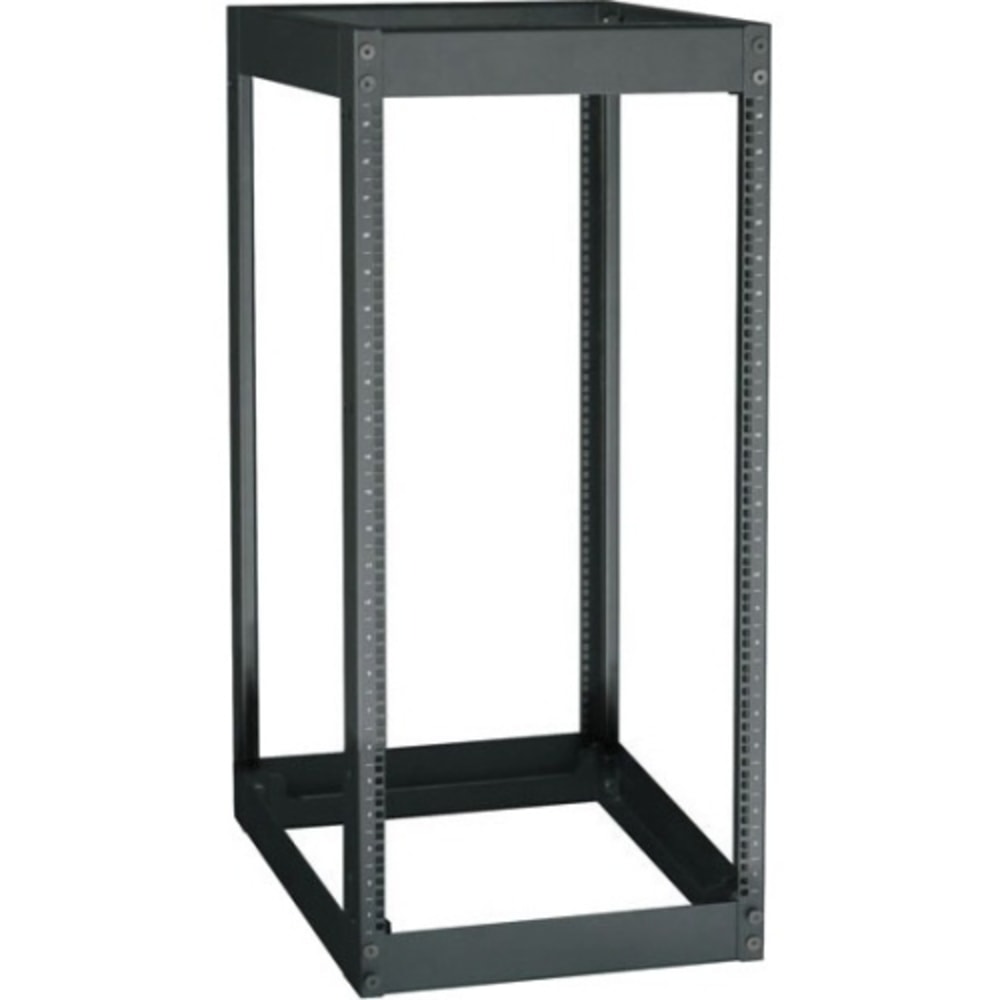 Black Box 4-Post Rack, 15U - 15U Rack Height x 19in Rack Width - Cold-rolled Steel (CRS) - 2200 lb Maximum Weight Capacity - 750 lb Dynamic/Rolling Weight Capacity