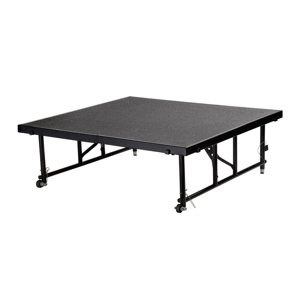 National Public Seating Carpeted Transfix Stage Platform, 16in-24in, 4ft x 4ft, Gray