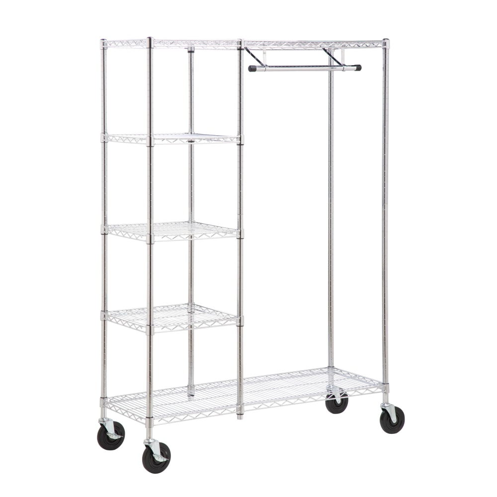 Honey-Can-Do Urban Steel Heavy-Duty Storage Valet, 5-Tiers, 68inH x 48inW x 18inD, Chrome