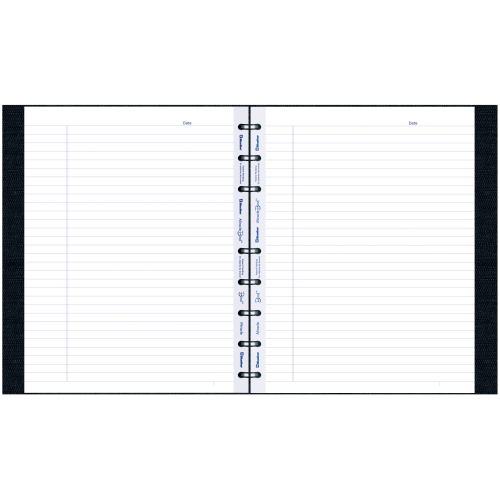 Blueline MiracleBind 50% Recycled Notebook, 9 1/4in x 7 1/4in, 75 Sheets, Black