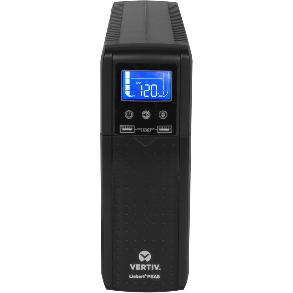 Vertiv Liebert PSA5 UPS - 1500VA/900W 120V | Line Interactive AVR Tower UPS - Battery Backup and Surge Protection | 10 Total Outlets | 2 USB Charging Port | LCD Panel | 3-Year Warranty | Energy Star Certified