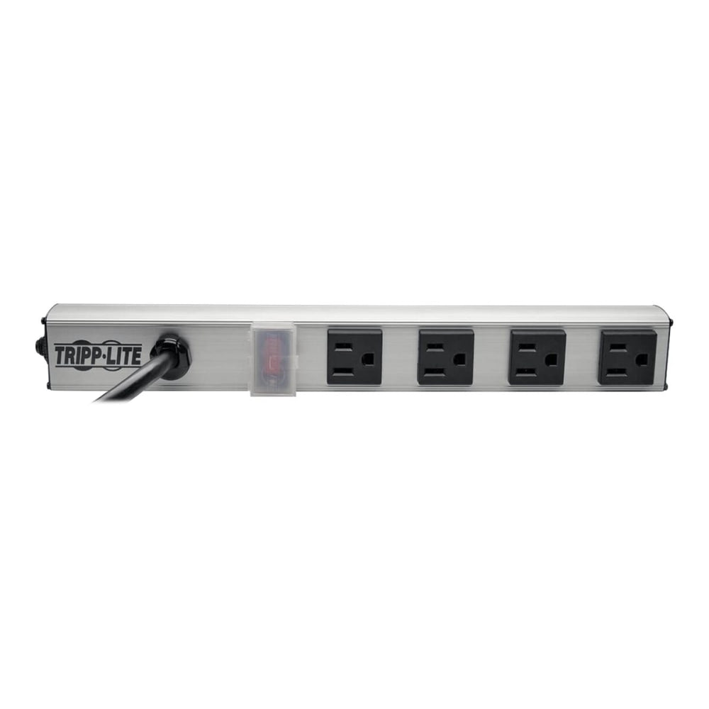 Tripp Lite 4-Outlet Power Strip, 10 ft. Cord, NEMA 5-15P Plug, 12 in. - Power strip (rack-mountable / external) - 15 A - AC 120 V - 1800 Watt - input: NEMA 5-15P - output connectors: 4 (4 x NEMA 5-15R) - 10 ft cord - gray, black