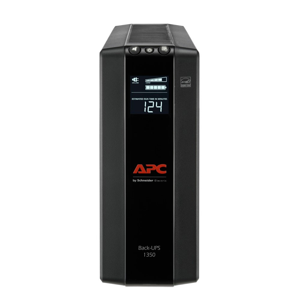 APC Back-UPS Pro BX Compact Tower Uninterruptible Power Supply, 10 Outlets, 1,350VA/810 Watts, BX1350M