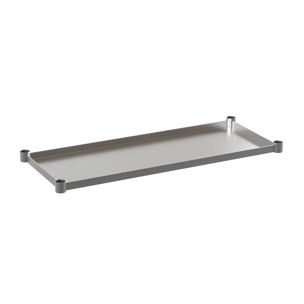 Flash Furniture Galvanized Adjustable Under Shelf For Prep And Work Tables, 2inH x 43-1/4inW x 18inD, Silver